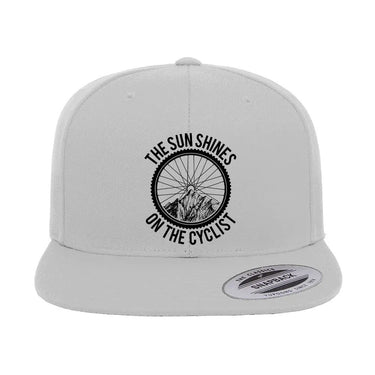 The Sun Shine On The Cyclist Embroidered Flat Bill Cap